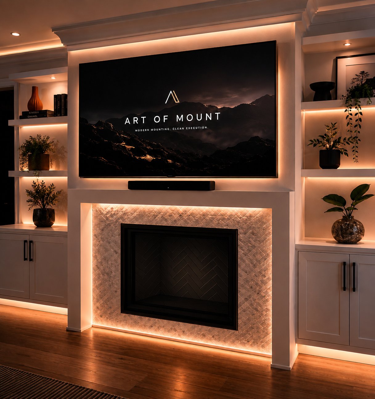 TV Mounting with fireplace