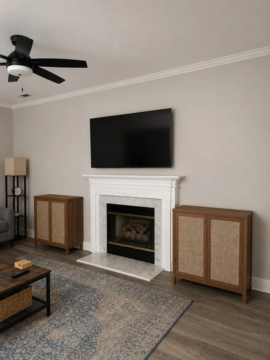 Samsung Frame TV installation linear fireplace zero cables Cary NC