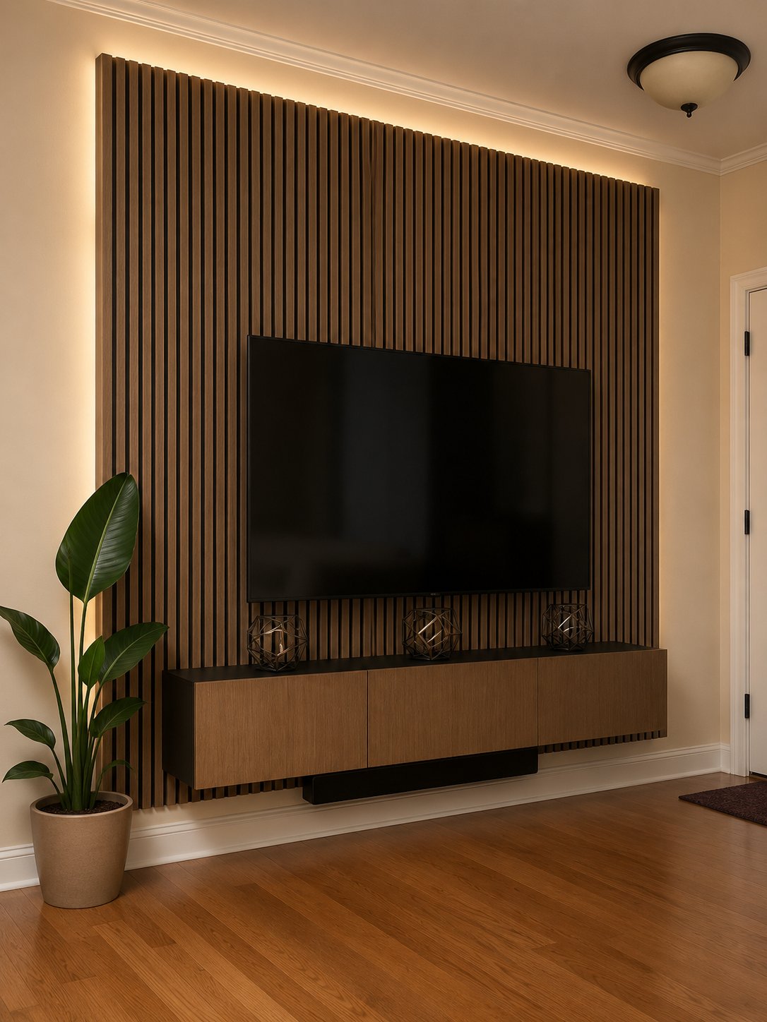 Grid mirror wall black steel frame gallery styling Apex NC